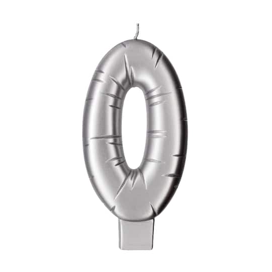 Silver Number Candle by Makery